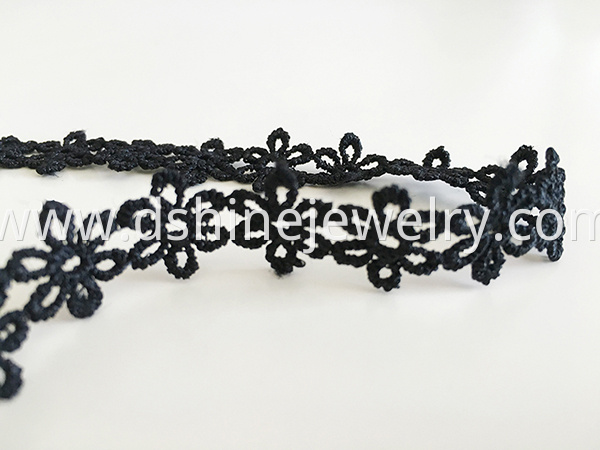 Black Hollow Flower Lace Choker